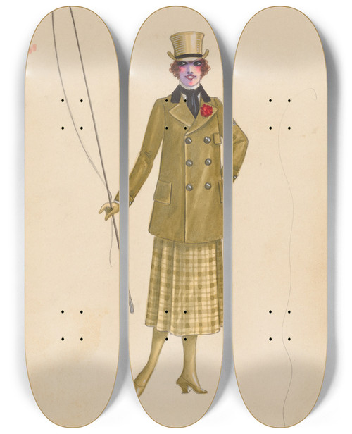 Triptych art skateboard deck of Will R Barnes Hacks_1 by Will R Barnes (1939)