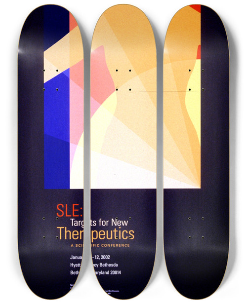 Triptych art skateboard deck of National Institutes Of Health Sle Targets For New Therapeutics by National Institutes Of Health (1887)