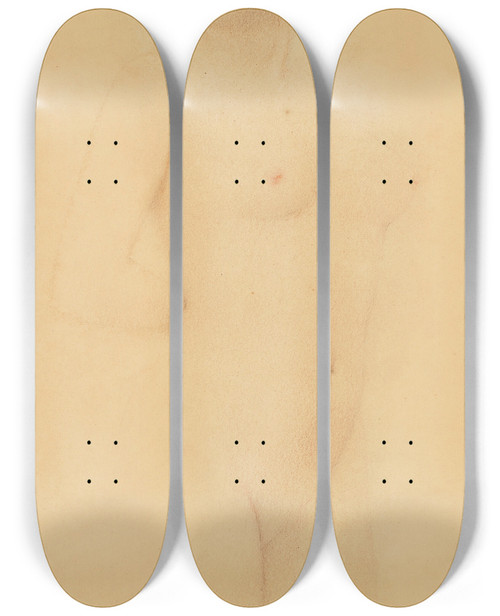 Triptych art skateboard deck of Fernand Khnopff Tude De Nu by Fernand Khnopff (1858-1921)