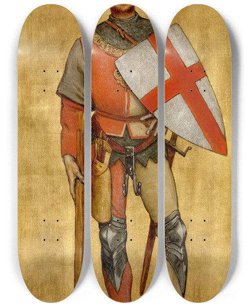 Triptych art skateboard deck of Albert Frans Lieven De Vriendt Dean Of The Armed Guild Of Saint George by Albert Frans Lieven De Vriendt (1843-1900)