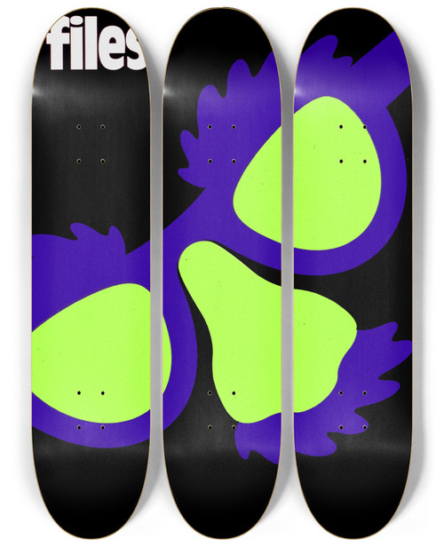 Triptych art skateboard deck of National Institutes Of Health Disguise Sensitive Files by National Institutes Of Health (1887)