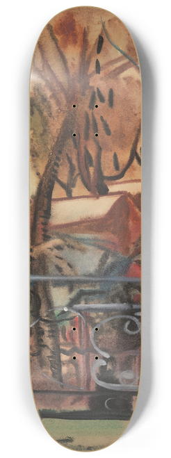 Frances Hodgkins - Market at Concarneau from a window of the Hotel des Voyageurs 8.25 inch art skate deck