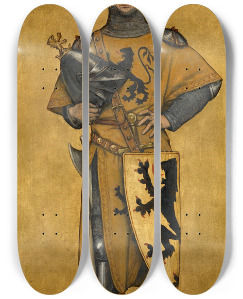 Triptych art skateboard deck of Albert Frans Lieven De Vriendt William Of Jlich by Albert Frans Lieven De Vriendt (1843-1900)