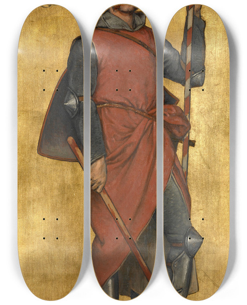 Triptych art skateboard deck of Albert Frans Lieven De Vriendt Jan Breydel by Albert Frans Lieven De Vriendt (1843-1900)
