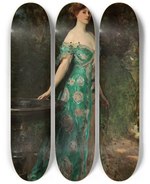 Triptych art skateboard deck of John Singer Sargent Portrait Of Millicent Levesongower Duchess Of Sutherland 18671955 by John Singer Sargent (1856-1925)