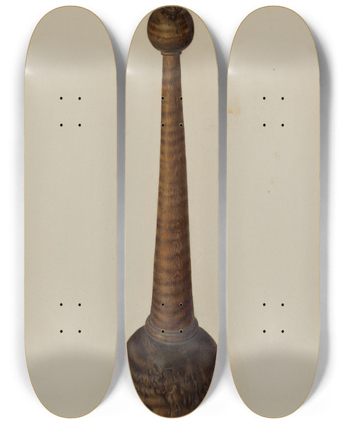 Triptych art skateboard deck of Simon Clever Masher by Simon Clever