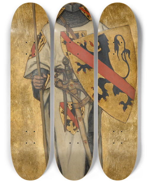 Triptych art skateboard deck of Albert Frans Lieven De Vriendt John I Of Namur by Albert Frans Lieven De Vriendt (1843-1900)