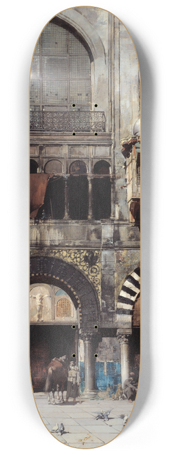 Alberto Pasini - Circassian Cavalry Awaiting their Commanding Officer at the Door of a Byzantine Monument 8.25 inch art skate deck