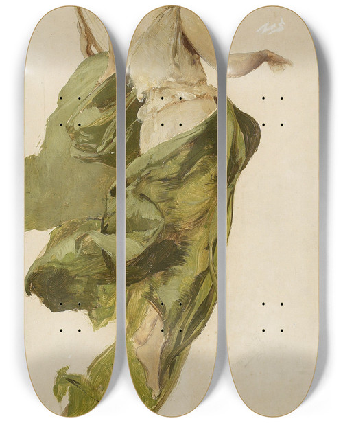 Triptych art skateboard deck of Henryk Siemiradzki Allegory Of Music Sketch For The Project Of The Stage Curtain Of The Sowacki Theatre In Krakw by Henryk Siemiradzki (1843-1902)