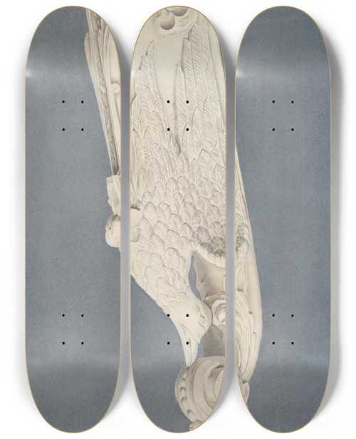 Triptych art skateboard deck of Frances Cohen Figurehead Eagle_2 by Frances Cohen