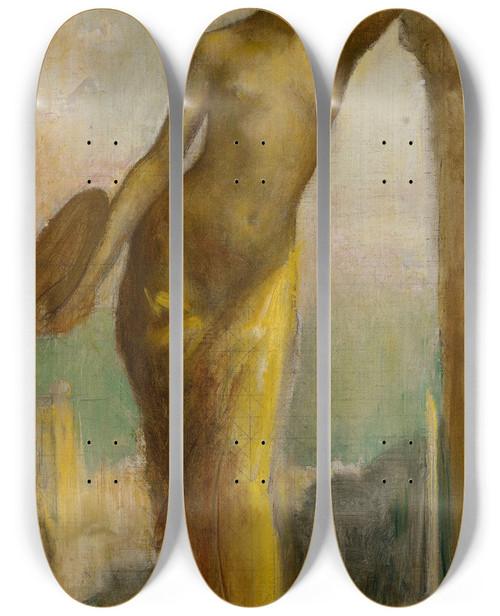 Triptych art skateboard deck of Pascaladolphejean Dagnanbouveret La Peinture by Pascal-Adolphe-Jean Dagnan-Bouveret (1852-1929)