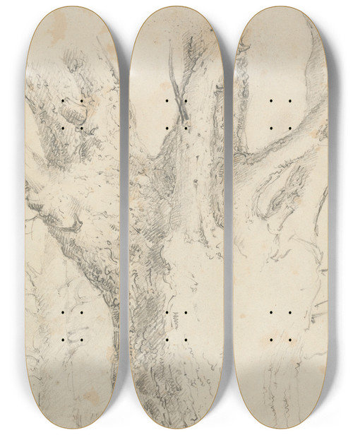 Triptych art skateboard deck of David Charles Read Tree by David Charles Read (7901)
