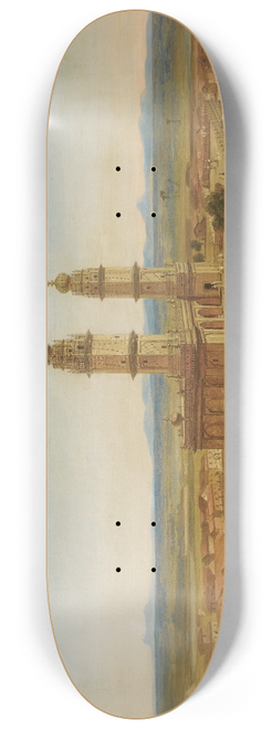 Alberto Pasini - Oriental Landscape with Mosque 8.25 inch art skate deck
