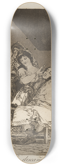 Francisco de Goya - Le descaona. (She fleeces him.) 8.25 inch art skate deck