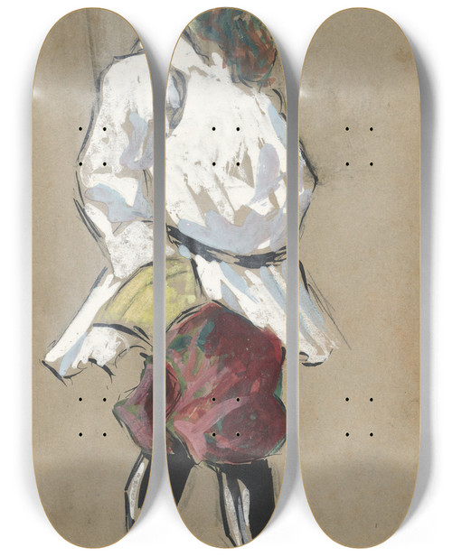 Triptych art skateboard deck of Plinio Codognato Yegor Crossed Out by Plinio Codognato (1878-1940)