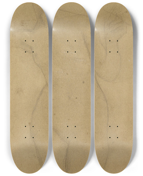 Triptych art skateboard deck of Pascaladolphejean Dagnanbouveret Acadmie Fminine by Pascal-Adolphe-Jean Dagnan-Bouveret (1852-1929)