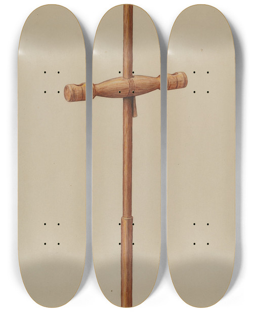 Triptych art skateboard deck of Paul Ward Candle Stand_1 by Paul Ward (20-)