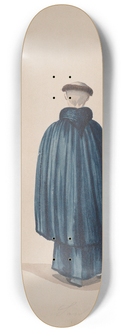 Francisco Fierro - A monk from the order of St Francis viewed from behind 8.25 inch art skate deck