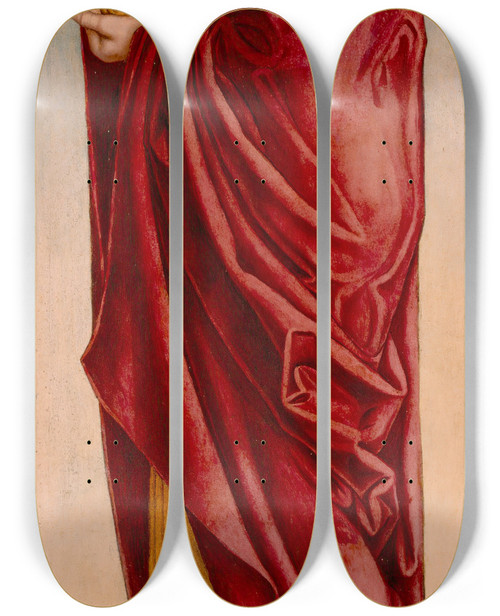 Triptych art skateboard deck of Andrea Da Murano The Mourning Saint John by Andrea da Murano (1463-1502)