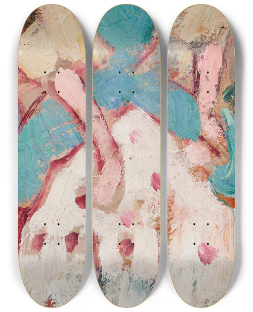 Triptych art skateboard deck of Louis Valtat Columbine by Louis Valtat (1869-1952)