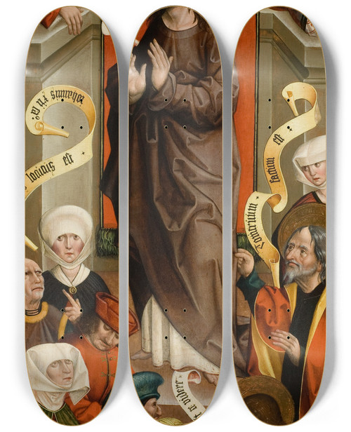 Triptych art skateboard deck of Jan Polack Four Panels_3 by Jan Polack (1479-1519)