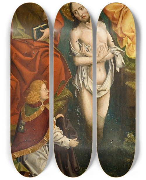 Triptych art skateboard deck of Jan Polack Four Panels_2 by Jan Polack (1479-1519)
