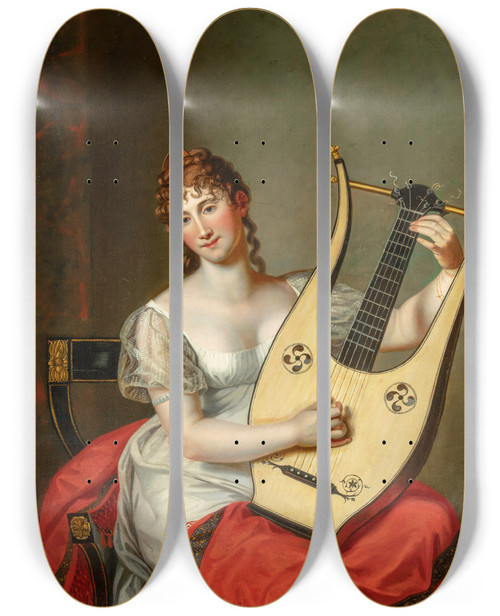 Triptych art skateboard deck of Friedrich Carl Grger Portrait Of Federica Von Mecklenburgstrelitz Duchess Of Cumberland And Queen Of Hanover 17781841_1 by Friedrich Carl Groger (1766-1838)