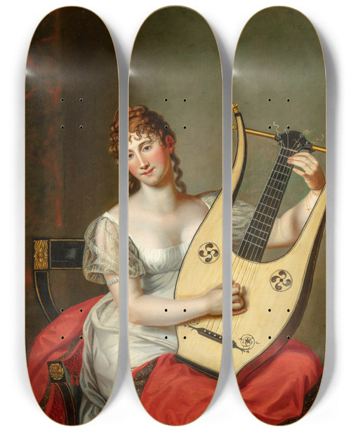 Triptych art skateboard deck of Friedrich Carl Grger Portrait Of Federica Von Mecklenburgstrelitz Duchess Of Cumberland And Queen Of Hanover 17781841_2 by Friedrich Carl Groger (1766-1838)