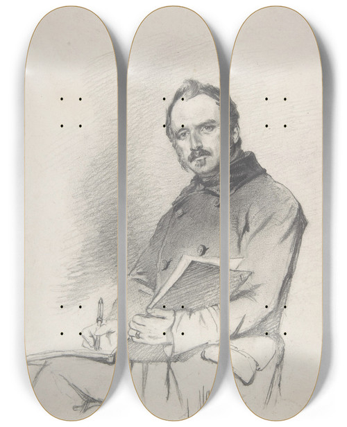 Triptych art skateboard deck of Anton Mauve Portrait Of Pieter Frederick Van Os by Anton Mauve (1838-1888)