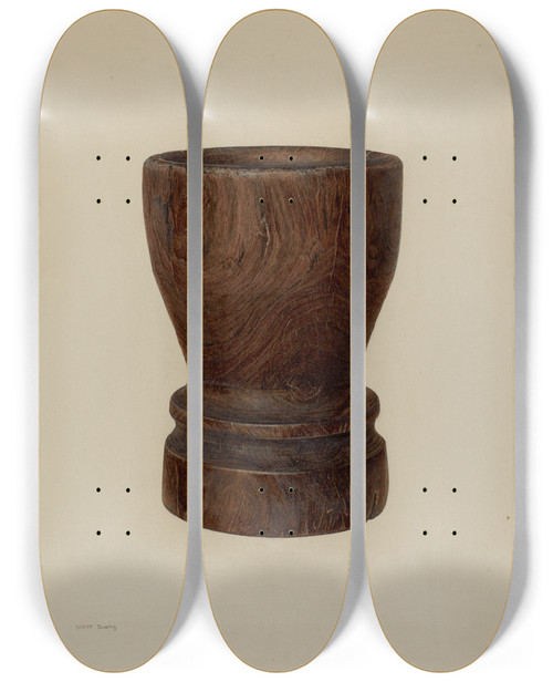 Triptych art skateboard deck of Hester Duany Mortar_3 by Hester Duany (1891-1964)