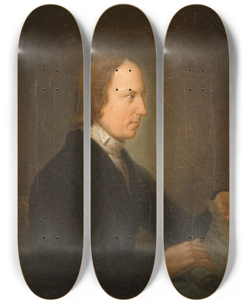 Triptych art skateboard deck of Anders Lundquist Portrait Of Lorenzo Hammarskld by Anders Lundquist