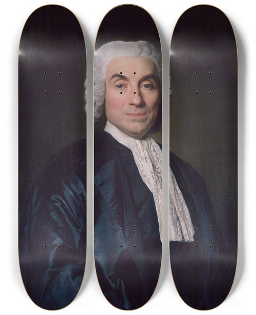 Triptych art skateboard deck of Joseph Siffred Duplessis Jeanbaptiste Franois Comte De La Michodire Prvt Des Marchands De 1772 1778 by Joseph Siffred Duplessis (1725-1802)