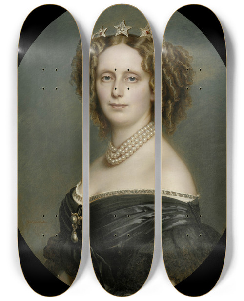 Triptych art skateboard deck of Franz Xaver Winterhalter Portrait Of Sophia Frederika Mathilda 181877 Princess Of Wrttemberg by Franz Xaver Winterhalter (1805-1873)
