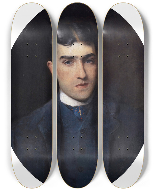 Triptych art skateboard deck of Konstantin Egorovich Makovsky Lucien Guitry by Konstantin Egorovich Makovsky (1839-1915)