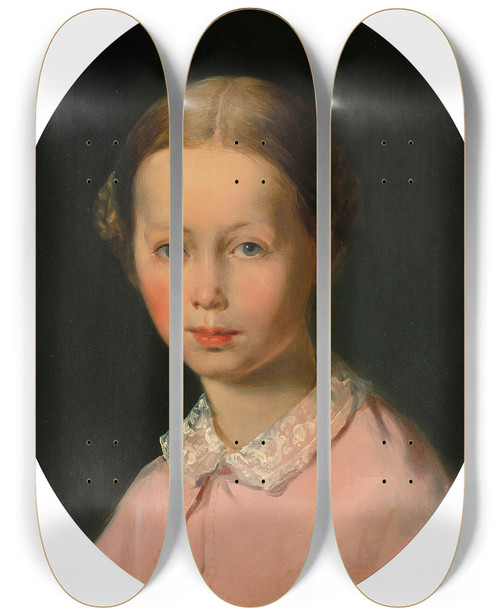 Triptych art skateboard deck of Johann Matthias Ranftl Portrait Of Henriette Theresia Ferdinande Franz Von Astrenberg Ne Fux 18441910 by Johann Matthias Ranftl (1804-1854)