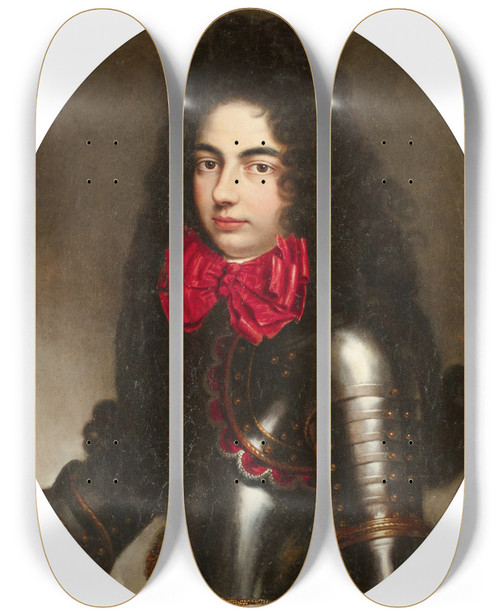 Triptych art skateboard deck of Philippe Vignon Portrait Said To Be Of The Son Of Louis Xiv_1 by Philippe Vignon