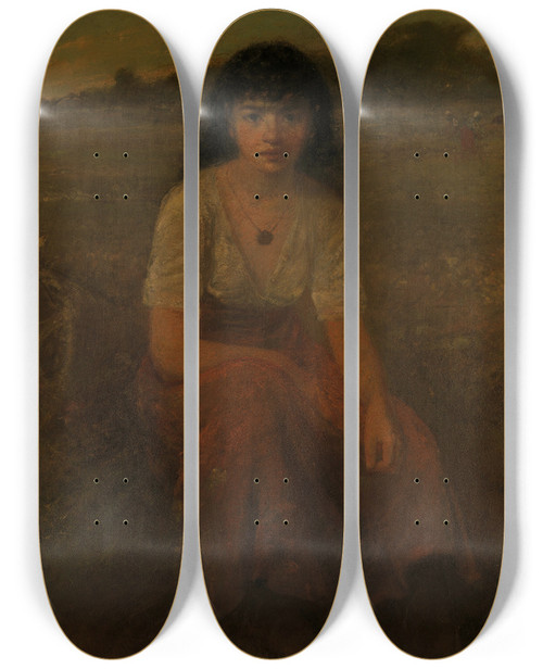 Triptych art skateboard deck of George Fuller The Quadroon by George Fuller (1822-1884)