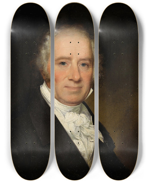 Triptych art skateboard deck of Henry Inman Portrait Of The Artists Father by Henry Inman (1801-1846)