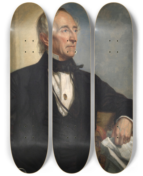Triptych art skateboard deck of George Peter Alexander Healy John Tyler_3 by George Peter Alexander Healy (1813-1894)