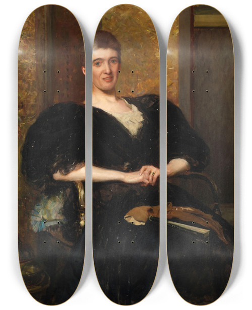 Triptych art skateboard deck of Walter Frederick Osborne Portrait Of Lady Armstrong Ne Ferrard by Walter Frederick Osborne (1859-1903)