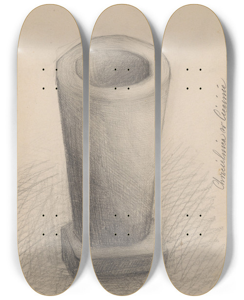 Triptych art skateboard deck of Stanisaw Wyspiaski Kamienna Chrzcielnica Przy Kociele W Cicinie Karta Ze Szkicownika by Stanislaw Wyspianski (1869-1907)