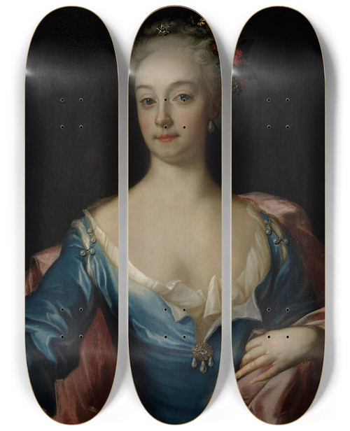 Triptych art skateboard deck of David Von Krafft Anna Dorothea Amiga by David Von Krafft (1655-1724)