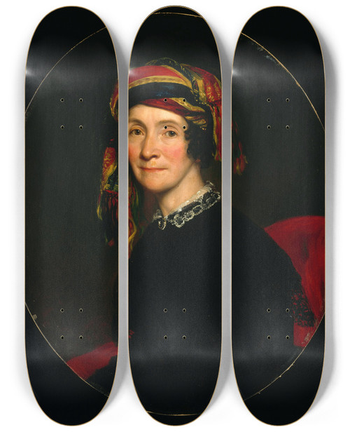 Triptych art skateboard deck of George Peter Alexander Healy Portrait Of Mrs Jonathan Russell Lydia Smith 17861859 by George Peter Alexander Healy (1813-1894)