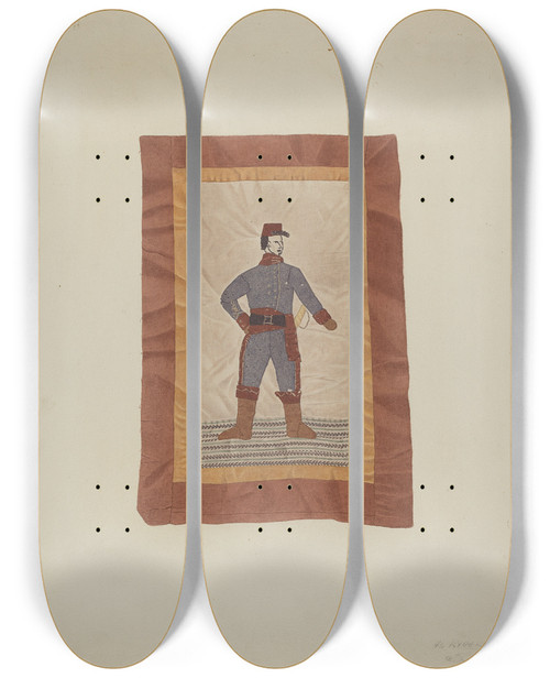 Triptych art skateboard deck of Albert Ryder Pillow Top Insert_1 by Albert Ryder