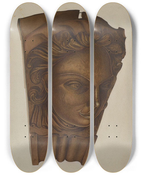 Triptych art skateboard deck of Robert Pohle Figurehead by Robert Pohle