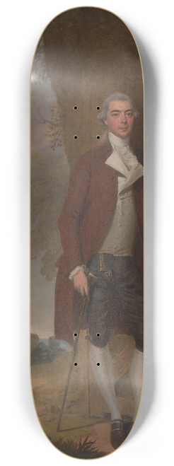 Francis Wheatley - A Gentleman And His Dog In A Landscape 8.25 inch art skate deck