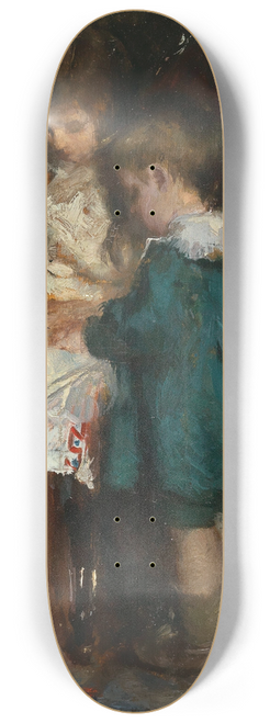 Albert Roelofs - A Reading Lesson, Two Siblings 8.25 inch art skate deck