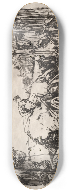 Frank Wilcox - Port at Low Tide 8.25 inch art skate deck