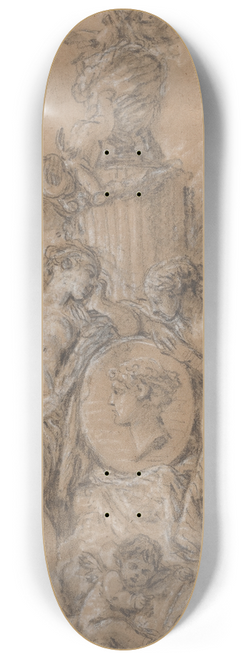 Franois Boucher - Design for a Funeral Monument 8.25 inch art skate deck