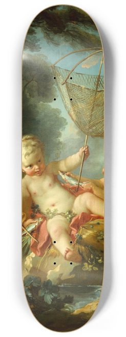 Franois Boucher - Putti as Fisherman 8.25 inch art skate deck